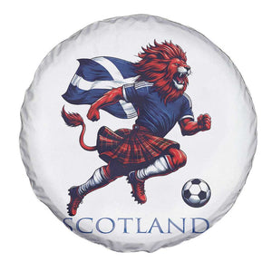 Scottish Lion Football Spare Tire Cover Brave Lion in Kilt with Flag Cape Pride TS02 Print Your Wear
