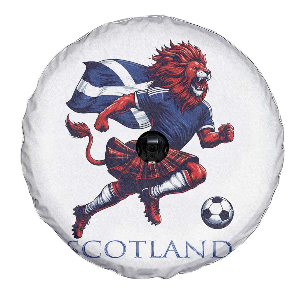 Scottish Lion Football Spare Tire Cover Brave Lion in Kilt with Flag Cape Pride TS02 Print Your Wear
