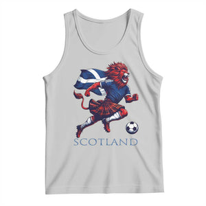 Scottish Lion Football Tank Top Brave Lion in Kilt with Flag Cape Pride TS02 Ash Print Your Wear