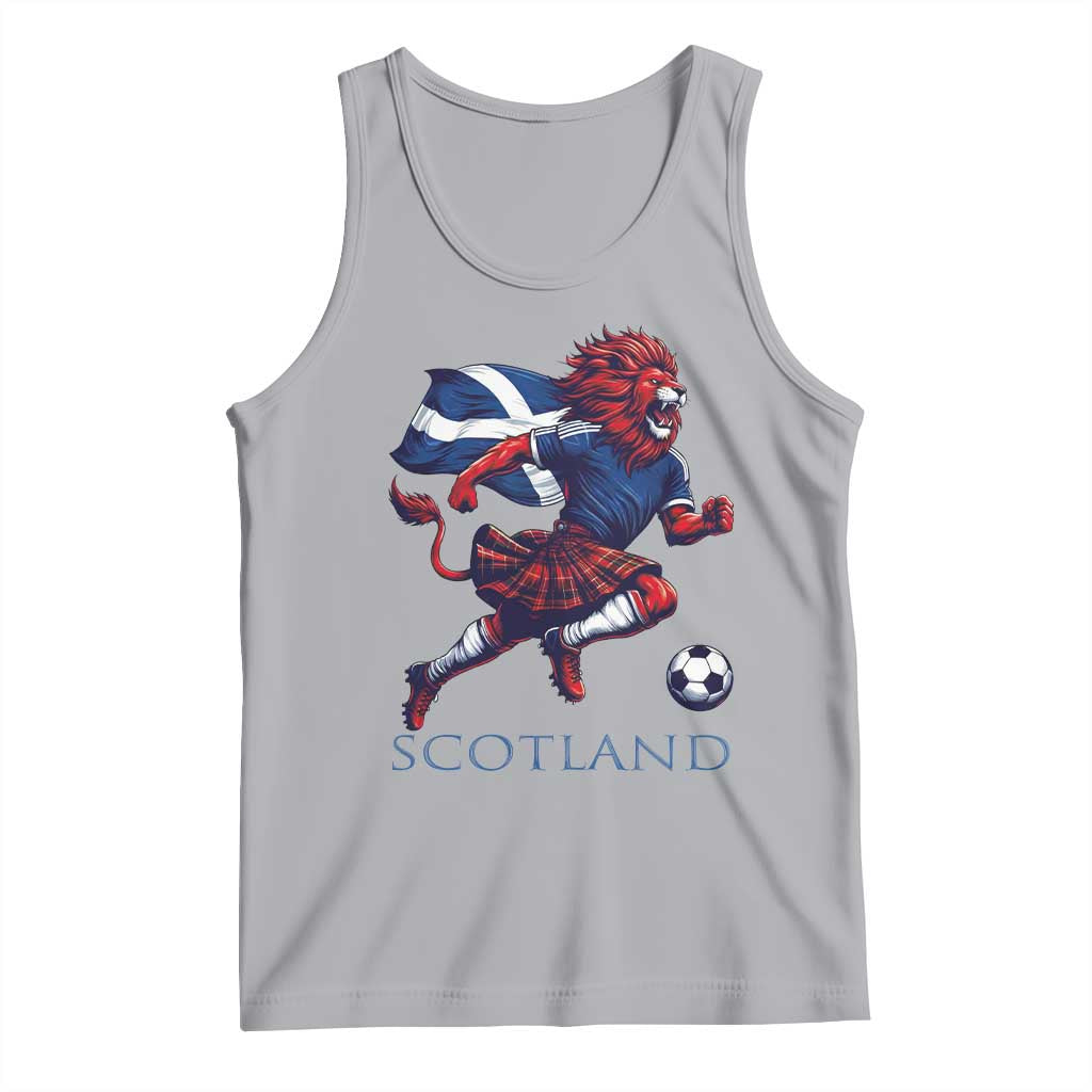 Scottish Lion Football Tank Top Brave Lion in Kilt with Flag Cape Pride TS02 Athletic Heather Print Your Wear