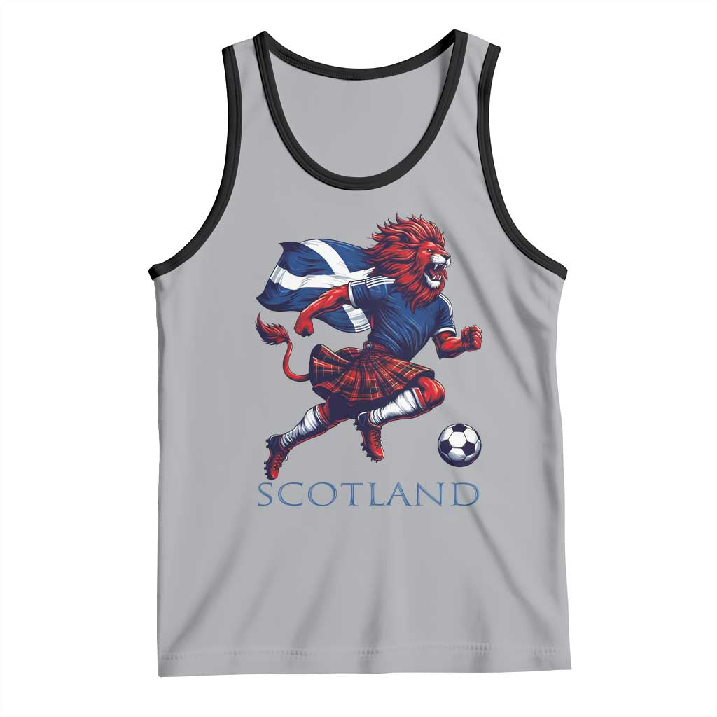 Scottish Lion Football Tank Top Brave Lion in Kilt with Flag Cape Pride TS02 Athletic Heather Black Print Your Wear
