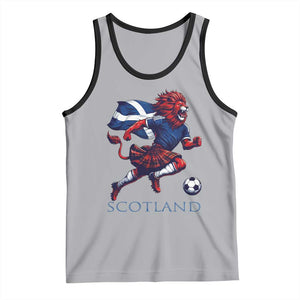 Scottish Lion Football Tank Top Brave Lion in Kilt with Flag Cape Pride TS02 Athletic Heather Black Print Your Wear
