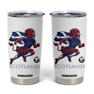 Scottish Lion Football Tumbler Cup Brave Lion in Kilt with Flag Cape Pride TS02 White Print Your Wear