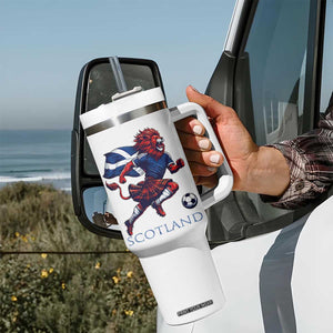 Scottish Lion Football Tumbler With Handle Brave Lion in Kilt with Flag Cape Pride TS02 Print Your Wear