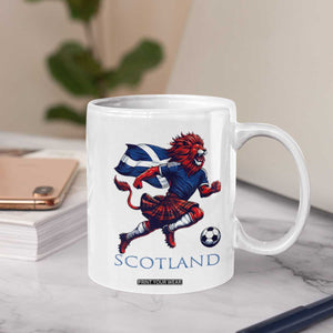 Scottish Lion Football Coffee Mug Brave Lion in Kilt with Flag Cape Pride TS02 Print Your Wear