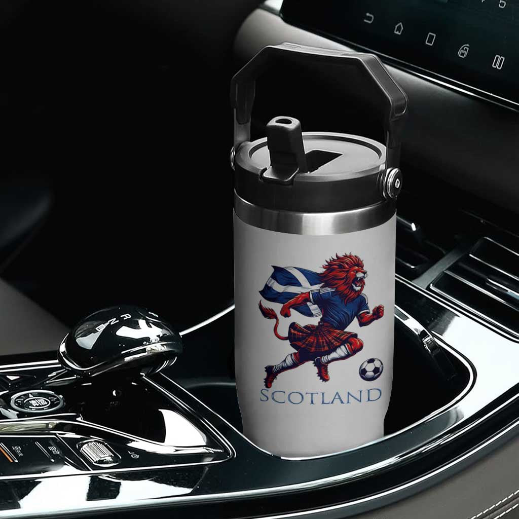 Scottish Lion Football Flip Straw Tumbler Brave Lion in Kilt with Flag Cape Pride TS02 Print Your Wear