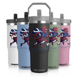 Scottish Lion Football Flip Straw Tumbler Brave Lion in Kilt with Flag Cape Pride TS02 Print Your Wear