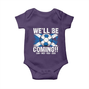 Well Be Coming Soccer Baby Onesie Scotland Flag Pride Football Fans TS02 Purple Print Your Wear