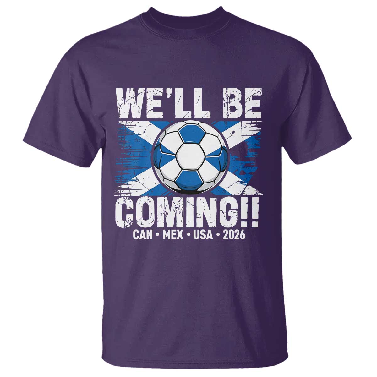 Well Be Coming Soccer T Shirt Scotland Flag Pride Football Fans TS02 Purple Print Your Wear