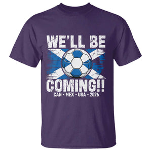 Well Be Coming Soccer T Shirt Scotland Flag Pride Football Fans TS02 Purple Print Your Wear