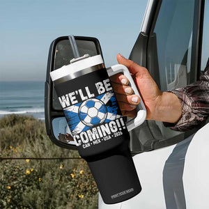 Well Be Coming Soccer Tumbler With Handle Scotland Flag Pride Football Fans TS02 Print Your Wear