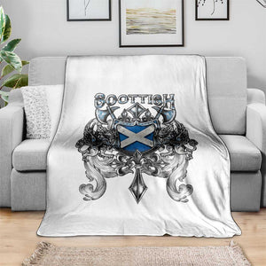 Scottish Heritage Crest Gothic Throw Blanket Medieval Flag and Sword Celtic Pride TS02 Print Your Wear