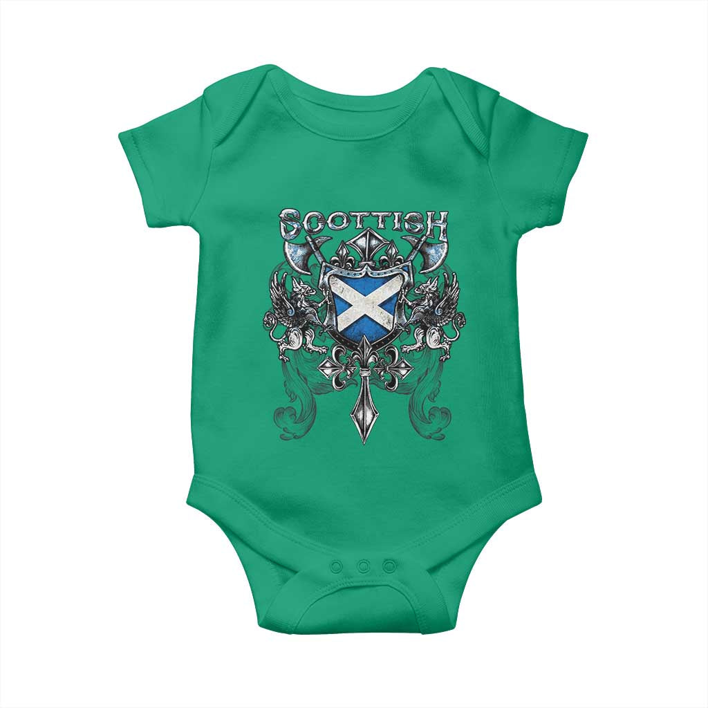 Scottish Heritage Crest Gothic Baby Onesie Medieval Flag and Sword Celtic Pride TS02 Irish Green Print Your Wear