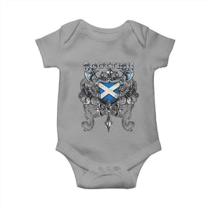 Scottish Heritage Crest Gothic Baby Onesie Medieval Flag and Sword Celtic Pride TS02 Sport Gray Print Your Wear