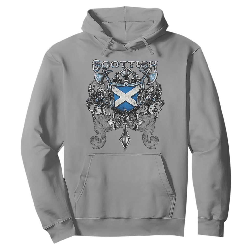 Scottish Heritage Crest Gothic Hoodie Medieval Flag and Sword Celtic Pride TS02 Sport Gray Print Your Wear