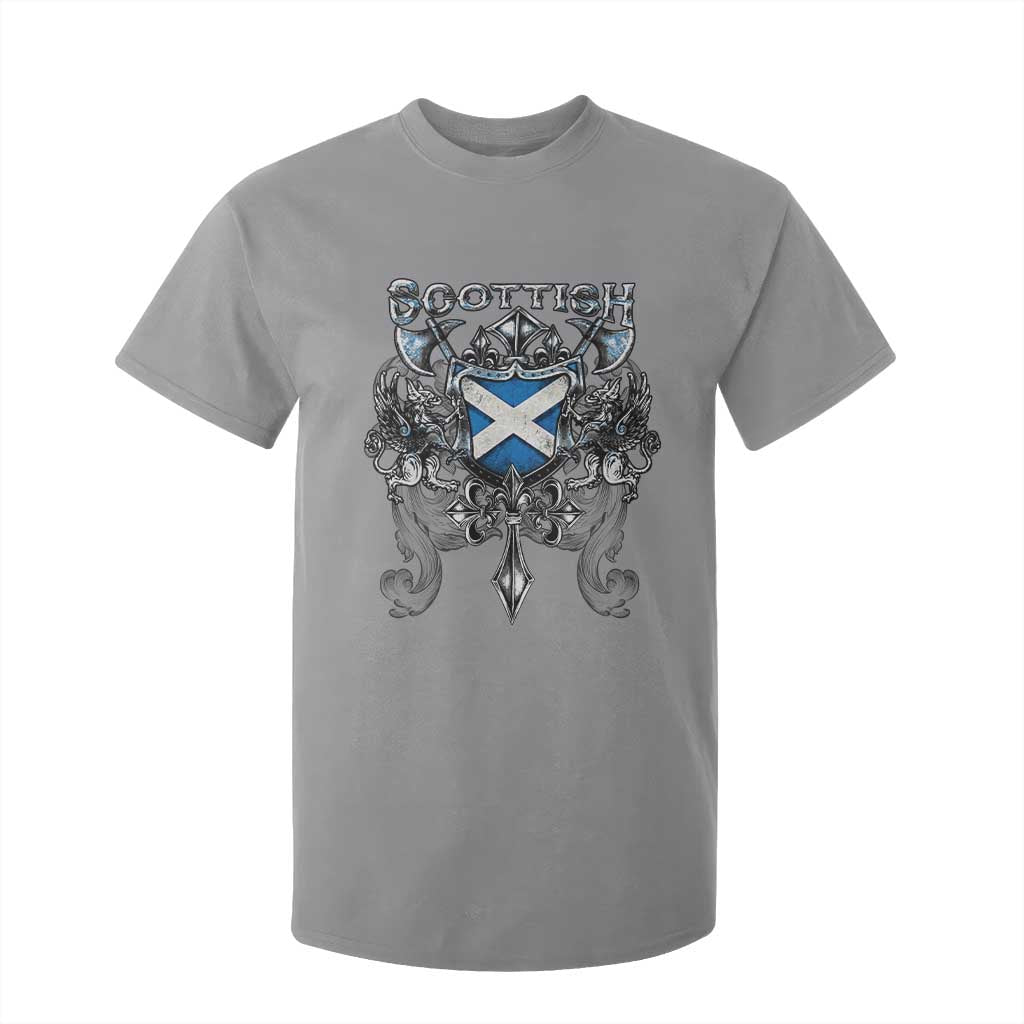 Scottish Heritage Crest Gothic T Shirt For Kid Medieval Flag and Sword Celtic Pride TS02 Sport Gray Print Your Wear