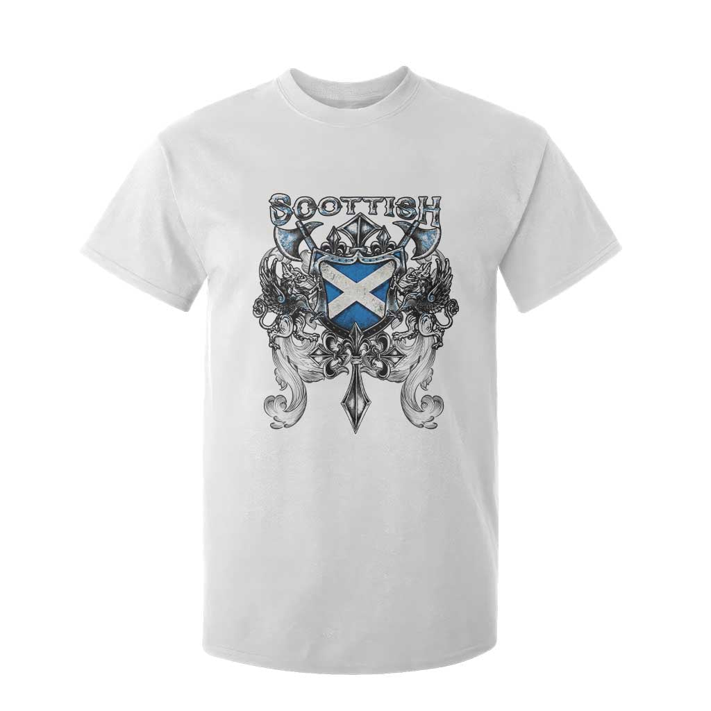 Scottish Heritage Crest Gothic T Shirt For Kid Medieval Flag and Sword Celtic Pride TS02 White Print Your Wear