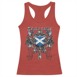 Scottish Heritage Crest Gothic Racerback Tank Top Medieval Flag and Sword Celtic Pride TS02 Red Print Your Wear