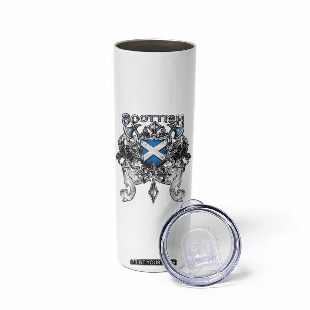 Scottish Heritage Crest Gothic Skinny Tumbler Medieval Flag and Sword Celtic Pride TS02 Print Your Wear