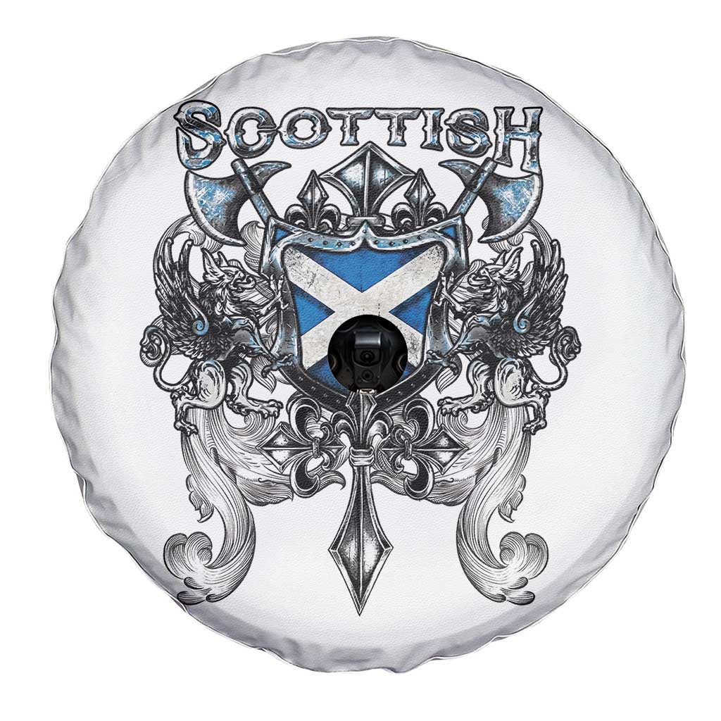 Scottish Heritage Crest Gothic Spare Tire Cover Medieval Flag and Sword Celtic Pride TS02 Print Your Wear