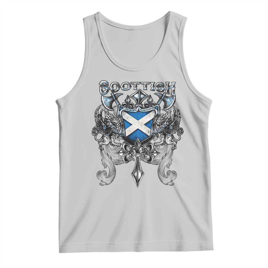 Scottish Heritage Crest Gothic Tank Top Medieval Flag and Sword Celtic Pride TS02 Ash Print Your Wear