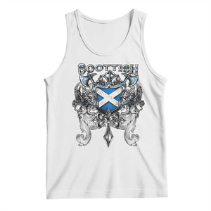 Scottish Heritage Crest Gothic Tank Top Medieval Flag and Sword Celtic Pride TS02 White Print Your Wear