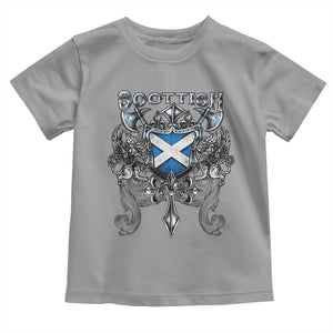 Scottish Heritage Crest Gothic Toddler T Shirt Medieval Flag and Sword Celtic Pride TS02 Sport Gray Print Your Wear