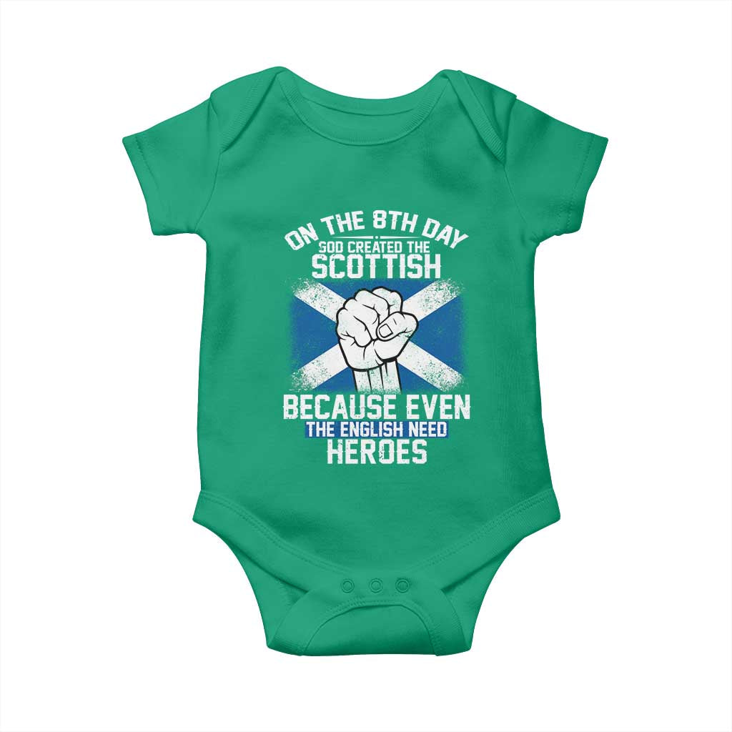 On the 8th Day God Created the Scottish Baby Onesie Funny Heroic Scotland Pride TS02 Irish Green Print Your Wear