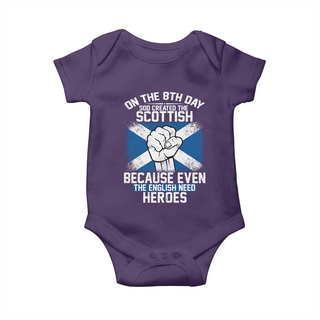 On the 8th Day God Created the Scottish Baby Onesie Funny Heroic Scotland Pride TS02 Purple Print Your Wear