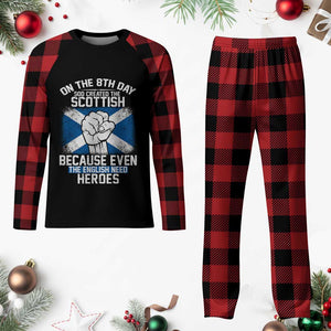 On the 8th Day God Created the Scottish Plaid Pajama Set Funny Heroic Scotland Pride TS02 Buffalo Plaid Print Your Wear