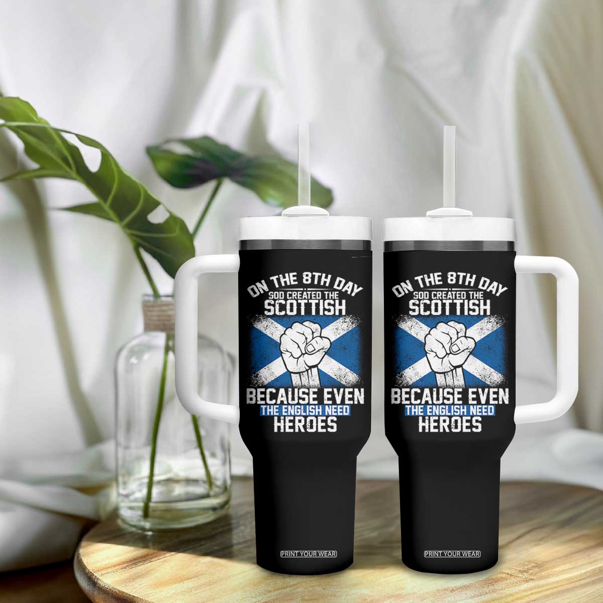 On the 8th Day God Created the Scottish Tumbler With Handle Funny Heroic Scotland Pride TS02 Print Your Wear