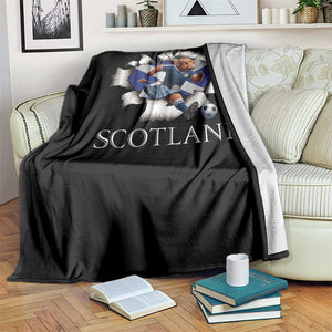 Funny Highland Cow in Kilt Footballer Throw Blanket We'll Be Coming Scottish Pride Football Fans TS02 Print Your Wear
