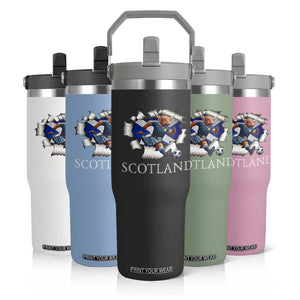 Funny Highland Cow in Kilt Footballer Flip Straw Tumbler We'll Be Coming Scottish Pride Football Fans TS02 Print Your Wear