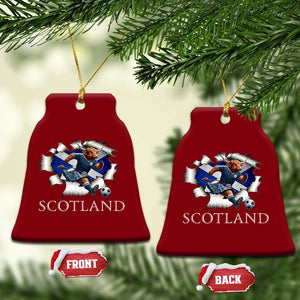 Funny Highland Cow in Kilt Footballer Ceramic Ornament We'll Be Coming Scottish Pride Football Fans TS02 Print Your Wear