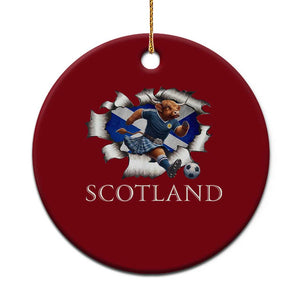 Funny Highland Cow in Kilt Footballer Ceramic Ornament We'll Be Coming Scottish Pride Football Fans TS02 1pc Red Print Your Wear