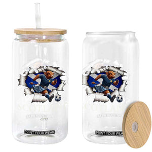 Funny Highland Cow in Kilt Footballer Glass Can We'll Be Coming Scottish Pride Football Fans TS02 Print Your Wear