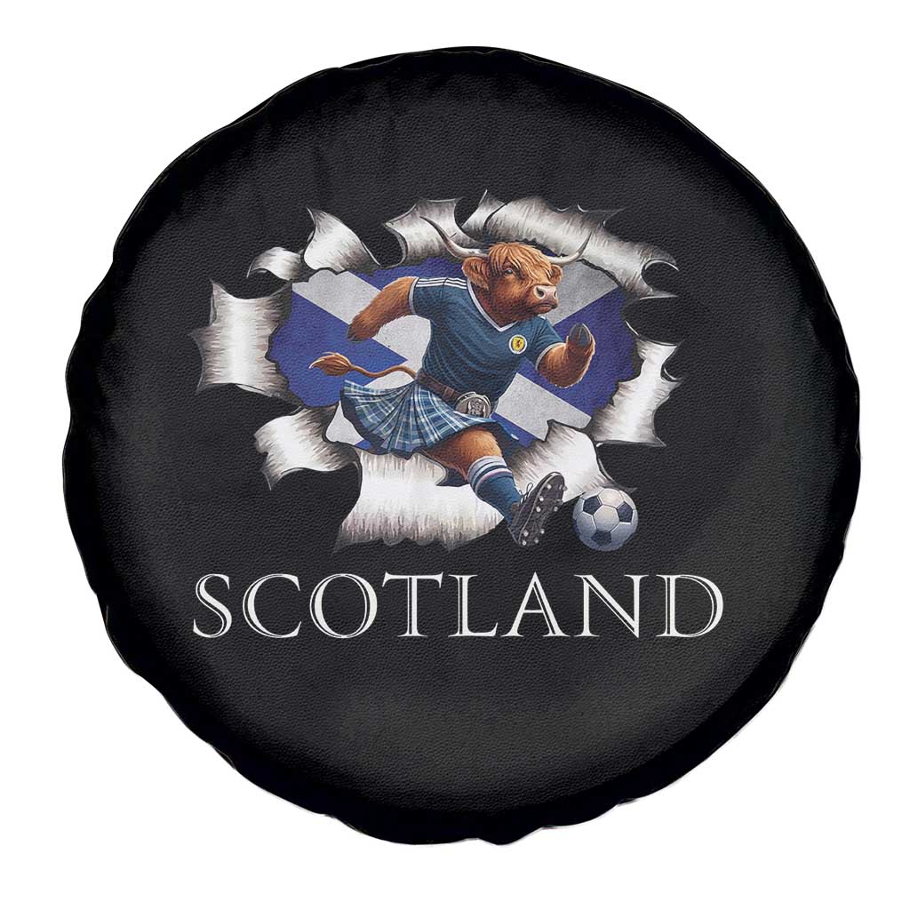 Funny Highland Cow in Kilt Footballer Spare Tire Cover We'll Be Coming Scottish Pride Football Fans TS02 Print Your Wear
