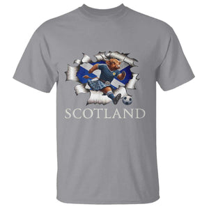 Funny Highland Cow in Kilt Footballer T Shirt We'll Be Coming Scottish Pride Football Fans TS02 Sport Gray Print Your Wear
