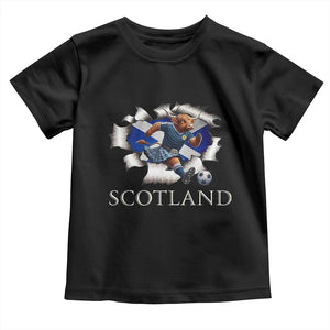 Funny Highland Cow in Kilt Footballer Toddler T Shirt We'll Be Coming Scottish Pride Football Fans TS02 Black Print Your Wear