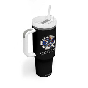 Funny Highland Cow in Kilt Footballer Tumbler With Handle We'll Be Coming Scottish Pride Football Fans TS02 Print Your Wear