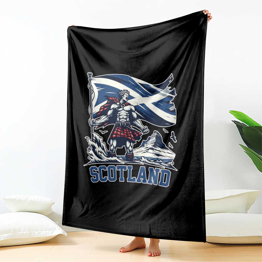 Scottish Warrior Throw Blanket Brave Highland Hero Scotland Flag TS02 Print Your Wear