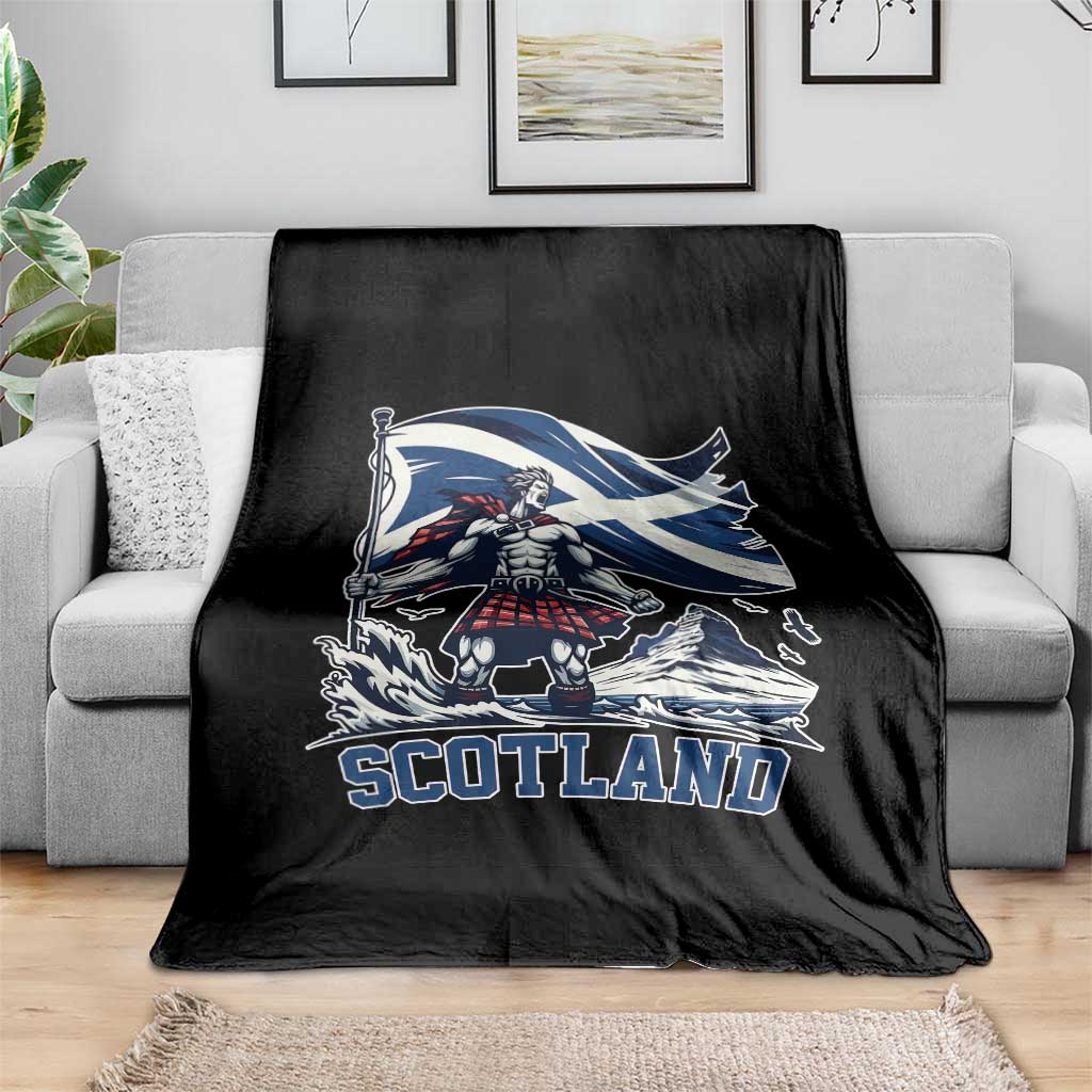 Scottish Warrior Throw Blanket Brave Highland Hero Scotland Flag TS02 Print Your Wear