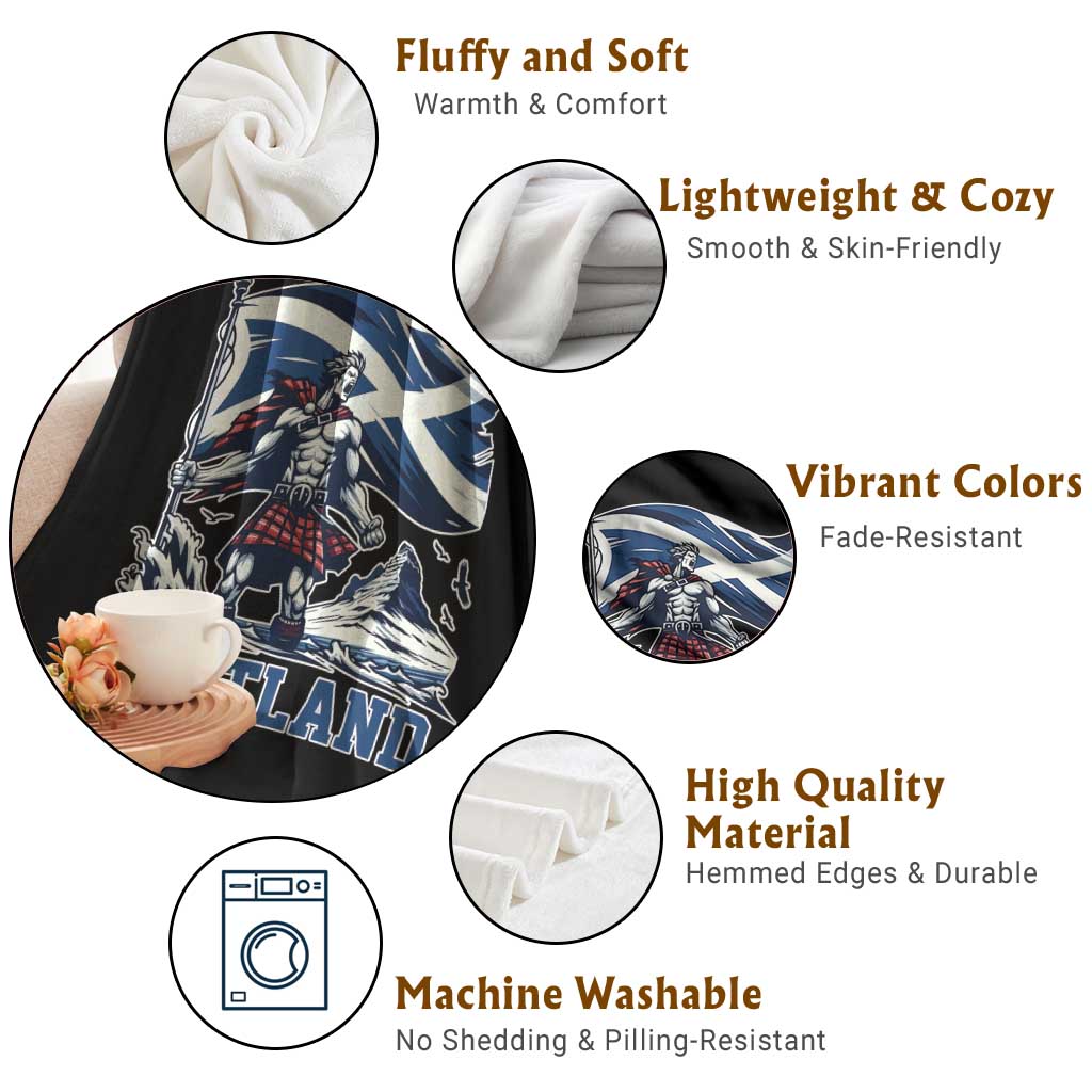 Scottish Warrior Throw Blanket Brave Highland Hero Scotland Flag TS02 Print Your Wear