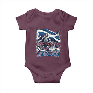 Scottish Warrior Baby Onesie Brave Highland Hero Scotland Flag TS02 Maroon Print Your Wear
