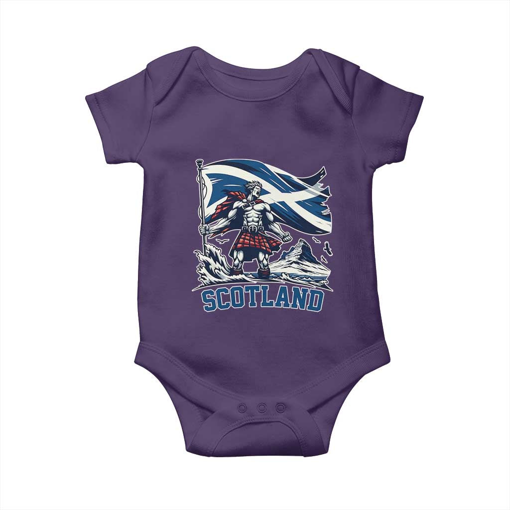 Scottish Warrior Baby Onesie Brave Highland Hero Scotland Flag TS02 Purple Print Your Wear