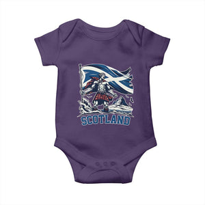 Scottish Warrior Baby Onesie Brave Highland Hero Scotland Flag TS02 Purple Print Your Wear