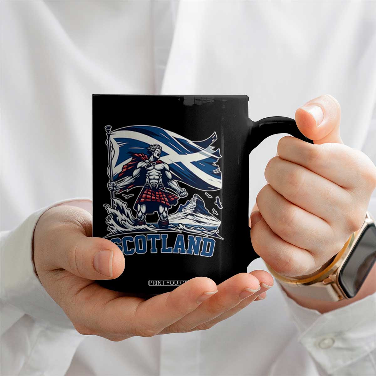 Scottish Warrior Coffee Mug Brave Highland Hero Scotland Flag TS02 Print Your Wear