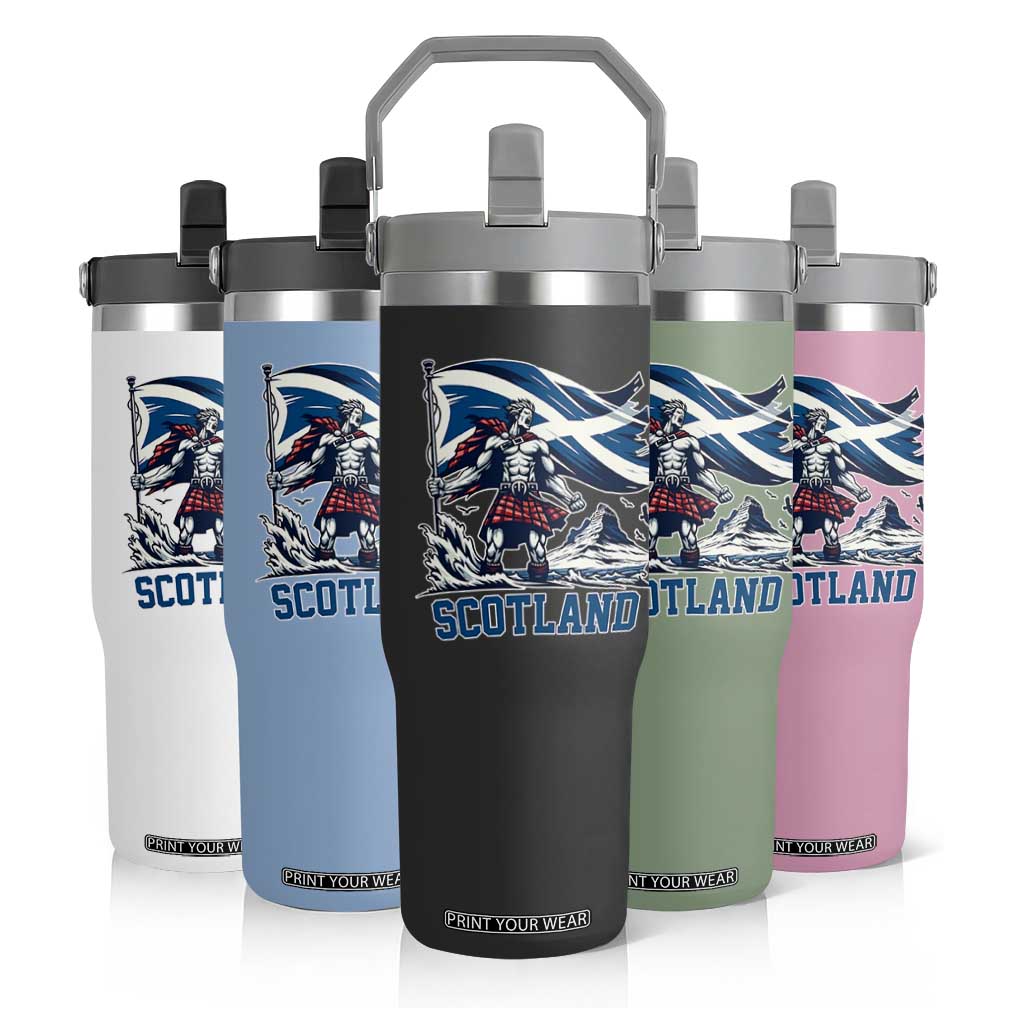 Scottish Warrior Flip Straw Tumbler Brave Highland Hero Scotland Flag TS02 Print Your Wear