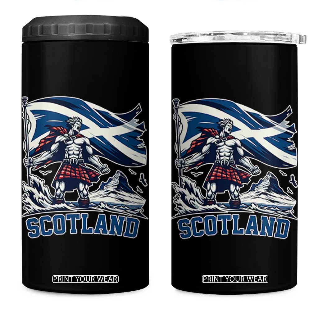 Scottish Warrior 4 in 1 Can Cooler Tumbler Brave Highland Hero Scotland Flag TS02 One Size: 16 oz Black Print Your Wear