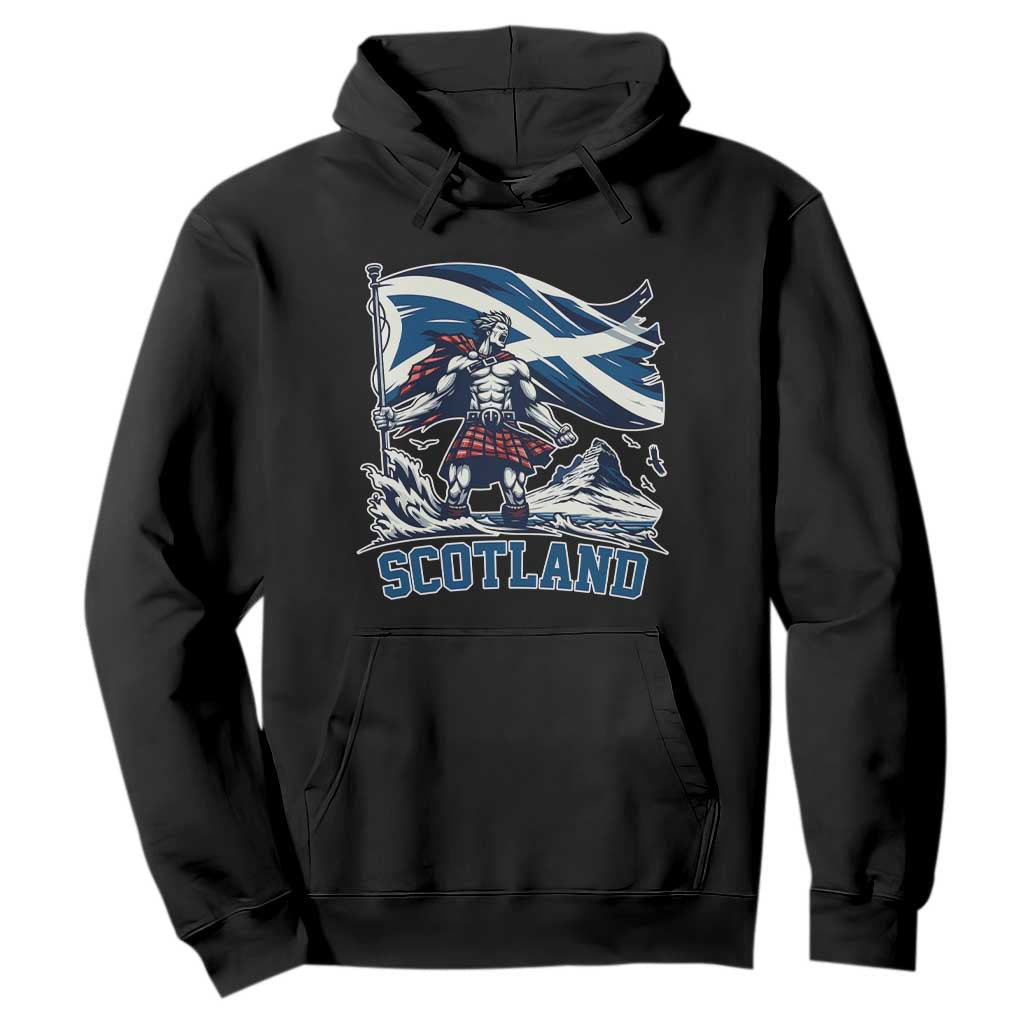 Scottish Warrior Hoodie Brave Highland Hero Scotland Flag TS02 Black Print Your Wear
